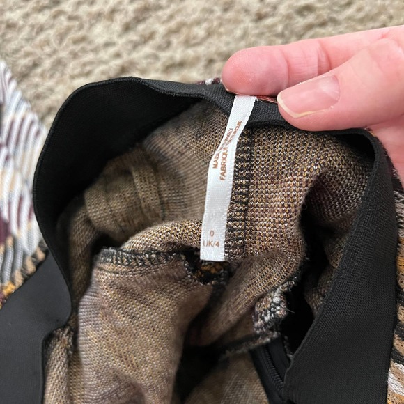 Free People Clean Crop Flare Pants Women's Size 0 Yellow Plaid Elastic Waist - Picture 3 of 9